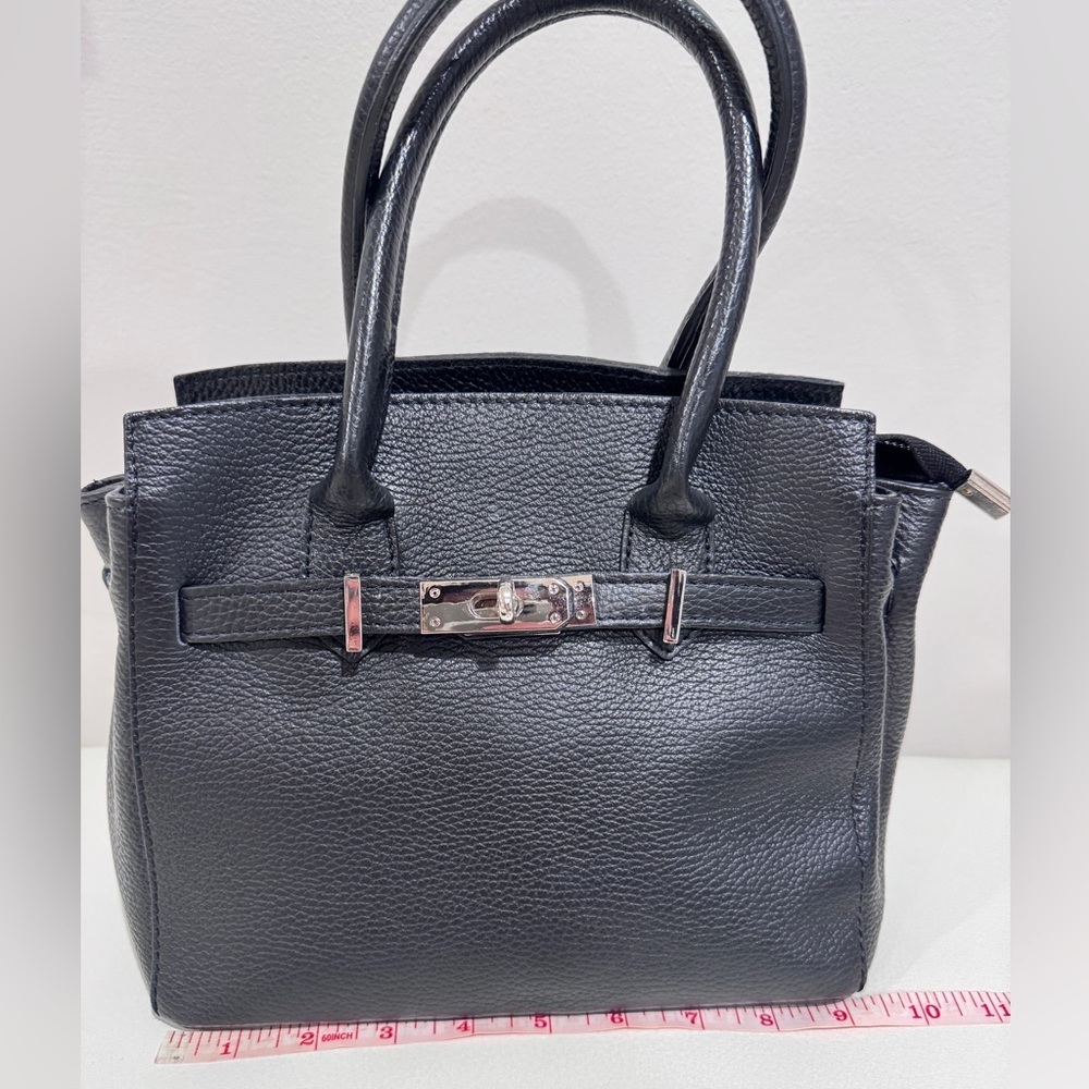 SOFIA CARDONI Black Leather Bag With Top Handles - Picture 11 of 16